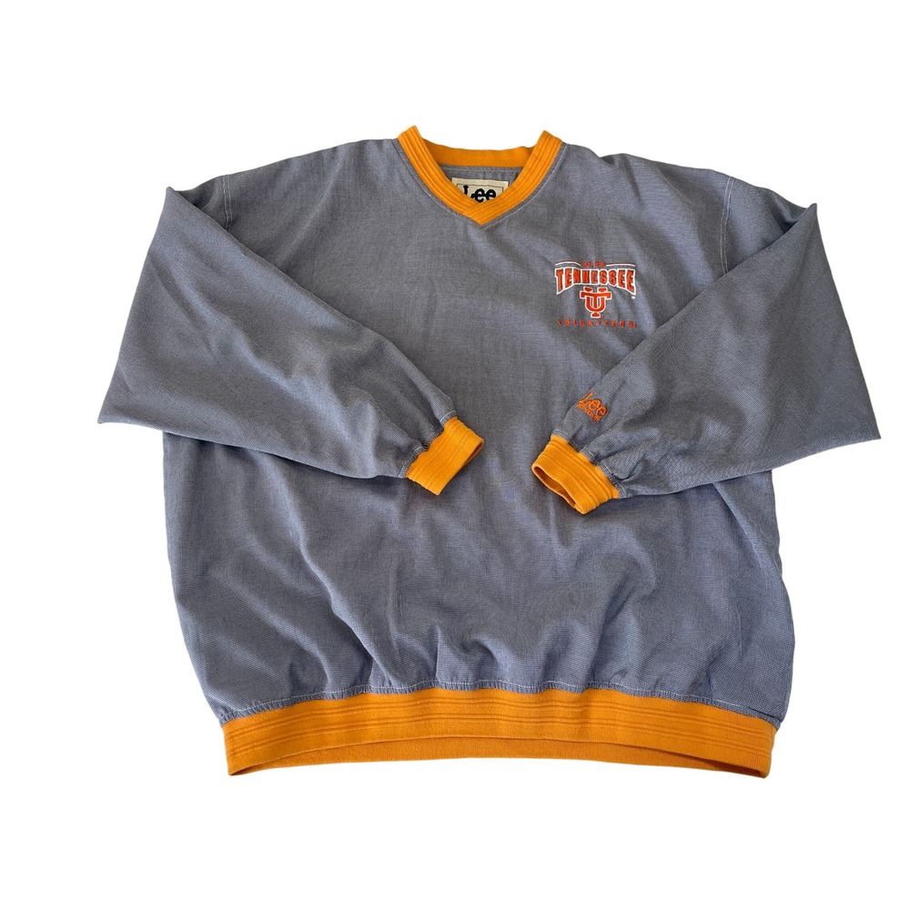 Vintage Lee Sport Tennessee‎ Volunteers Windshirt Pullover Gray Orange Mens 2XL